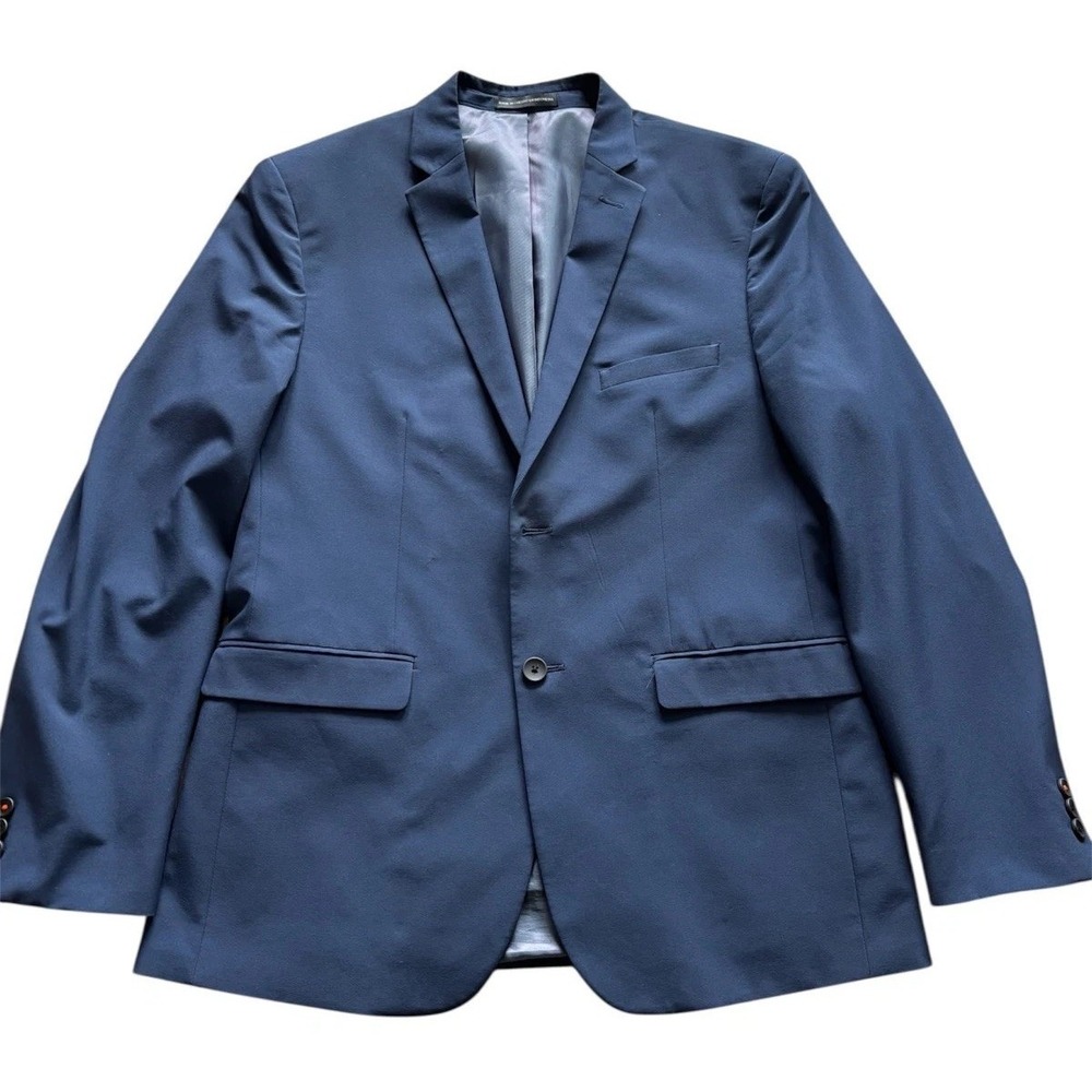 Perry Ellis Mens Suit Jacket Blazer 42S Blue Modern Fit‎